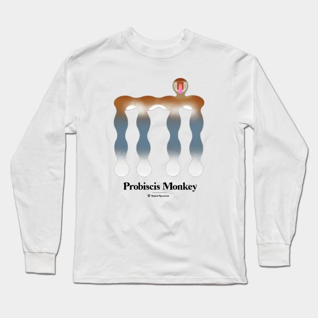 Bold monkey print "Probiscis monkey" Long Sleeve T-Shirt by RockPaperScissors